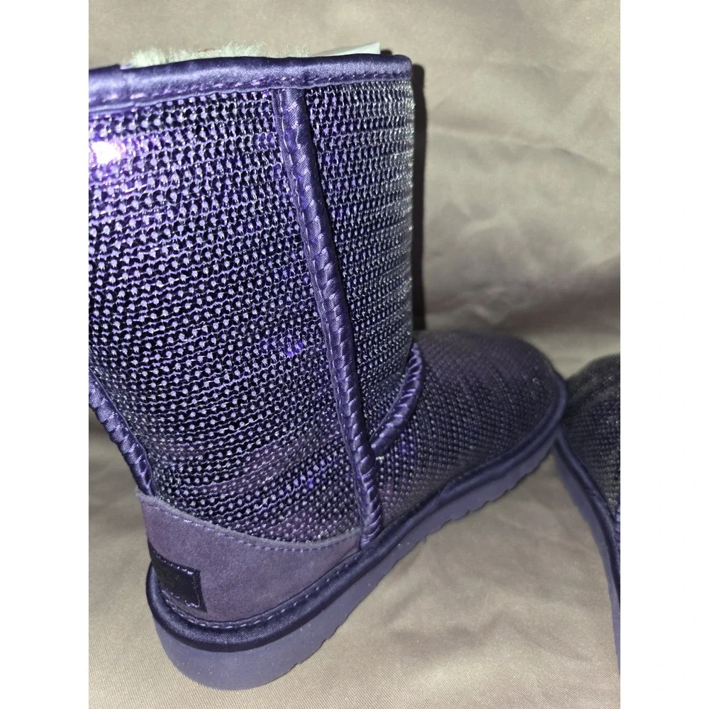 UGG Australia Sparkle Purple Sequin Pull On Boots Limited Edition Women's 4 - Picture 5 of 9